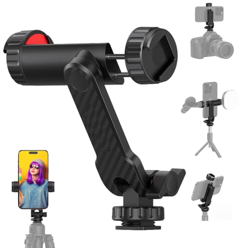 KITASST Phone Tripod Mount Holder - Universal Smartphone Holder for Tripod with 2 Cold Shoe and 1/4 KITASST Phone Tripod Mount Holder - Universal Smartphone Holder for Tripod with 2 Cold Shoe and 1/4