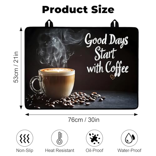 Image of Stove Top Cover for Glass Electric Stove (Cafe, 30 inch x 21 inch) | Heat Resistant Cooktop Protector Mat with Non-Slip Rubber Backing, Scratch Protection and Counter Space Mat