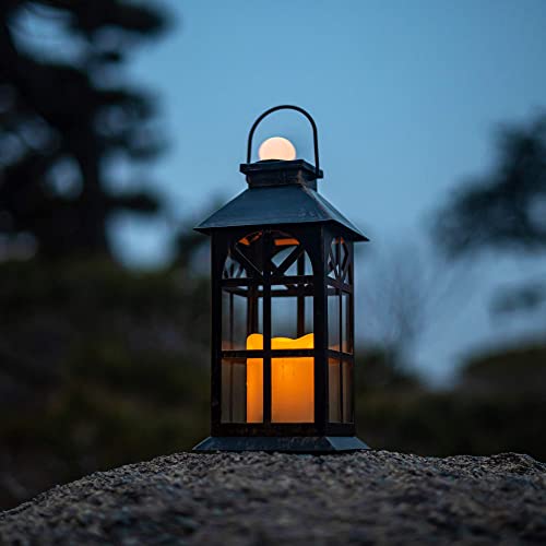 Solar Lantern Outdoor Classic Decor Bronze Antique Metal And Glass Construction Mission Solar Garden Lantern Indoor And Outdoor Solar Hanging Lantern, Entirely Solar Powered Lantern Of Low Maintenance #TOP6