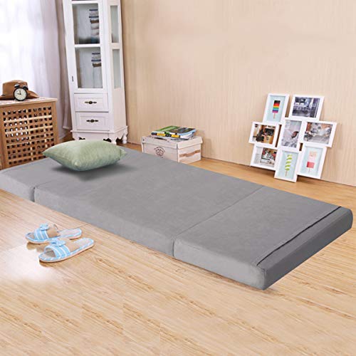 RELAX4LIFE Bodensofa Klappbar, Schlafsofa 5 in 1, Schlafsessel mit 5-stufig Verstellbarer Rückenlehne, Klappsofa mit Bettfunktion, Klappmatratze für Wohnzimmer Schlafzimmer (Grau) – Bild 3