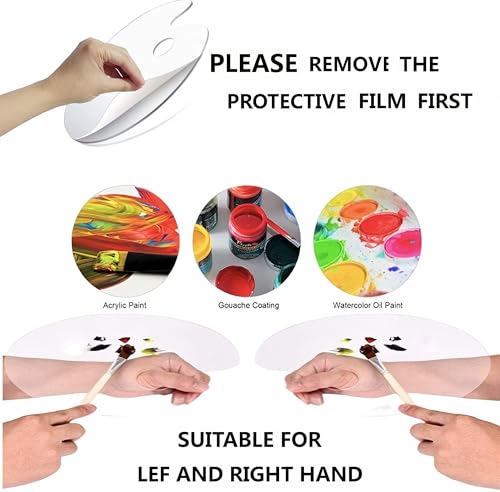2 PCS Clear Acrylic Paint Palette – Oval Transparent Painting Palette with Thumb Hole – Ideal for Oil, Watercolour & Acrylic Painting – Perfect Artist Palette for DIY Art, Crafts & Studio Use - Image 2
