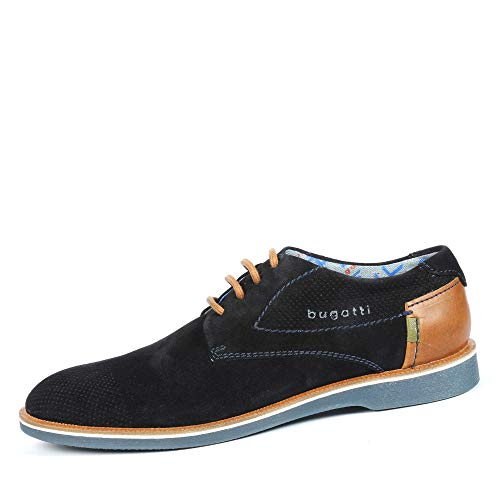 bugatti Modischer Suede Halbschuh Lace-up aus Obermaterial echt Nubuk und Glattleder, Dark Blue, 45 EU – Ansicht 3
