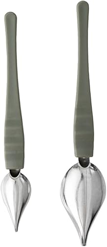 Vista 7 de Restaurantware Comfy Grip - Cucharas decorativas de 2 piezas sin corrosión, con boquilla ergonómicas de acero inoxidable para revestimiento