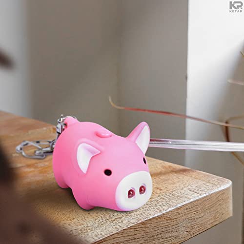 3 Pcs Lightup Keychain - Cartoon Little Piggy Design Light & Sound Keychain Cute Stuffed Animal Keychains For Backpacks - Cute Keychain For Handbags Cute Keychains For Kids Pig Keychains For Women #TOP7