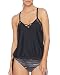 Tempt Me Women 2 Piece Blouson Sporty Lined Up Tankini with Bikini Bottom Swimsuit