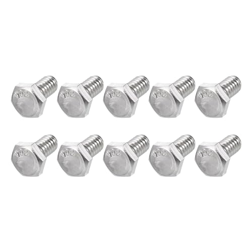 Image of METALLIXITY Hex Head Bolts (1 /4-20 x 1 /2 inch) 100Pcs, 304 Stainless Steel 18-8, Fully Threaded, External Hex Drive, Plain Finish, Hex Head Screw Bolt, Silver