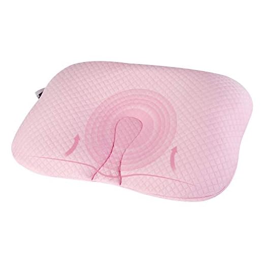 ARGCONNER Baby Pillow for Newborn Infant, Head Shaping Pillow for Flat Head Syndrome Prevention, Flat Head Baby Pillow,Memory Foam Baby Head Support Pillow(Pink)