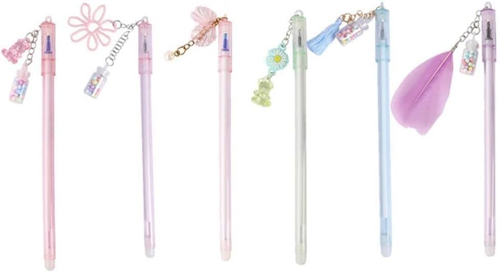 1Pc Random Color Gel Pen Pendant Pen Cute Drifting Bottle Bear Pendant Gel Pen Stationery Sweet Lovely Erasable — view 2