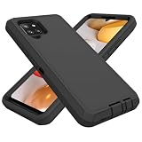 TIOZOLY for Samsung Galaxy A42 5G Case, Heavy Duty Protective Case Dustproof Shockproof Protection, 3 in 1 Rugged Cover for Samsung Galaxy A42 5G (Black)