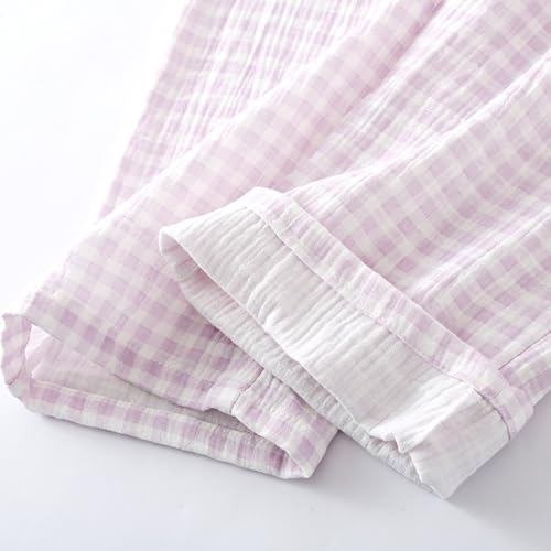 Image of STMAHER 2 Pack Women's Cotton Pajama Bottoms Lightweight Sleep & Lounge Pants Plaid Sleepwear Long Pj Pants With Pocket GP S0