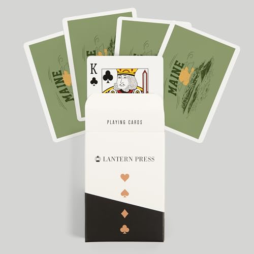 Lantern Press Maine, Baraja de 52 naipes tamaño póker miniatura 6