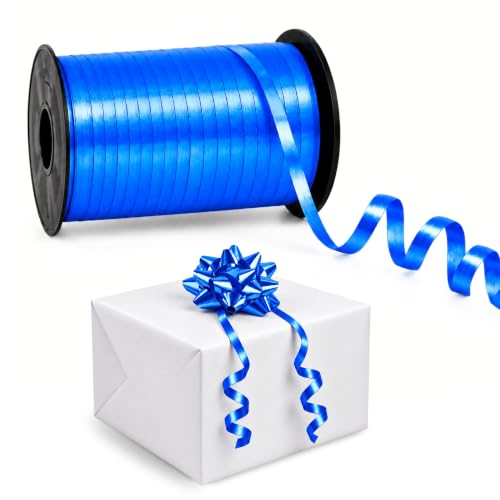 Cinta de regalo, cinta embalar para rizar, 5 mm ancho, 500 metros, Azul