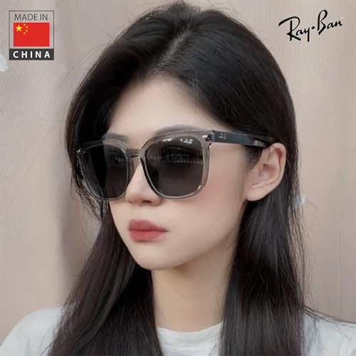 Image of Ray-Ban RB4401D Square Shaped Sunglasses for Men & Women with Official RAYBAN Eyewear Kit