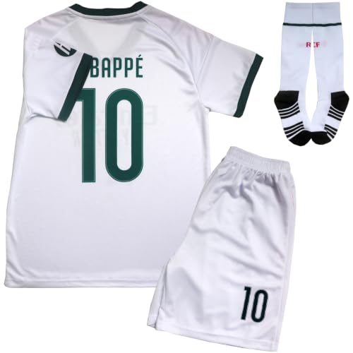 ORGBRAIN 2026/2027 Home #10 New Football Soccer Kids Jersey Shorts Socks Set Youth Sizes (White 28)