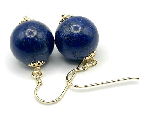 Boucles d'oreilles lapis lazuli hypoallergéniques en vermeil pour peaux sensibles