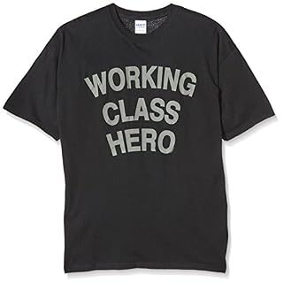 T-Shirt Homme Noir John Lennon « Working Class Hero (Recto/Verso) » (Taille S) - Les Beatles, Paul McCartney, John Lennon, RIngo Starr, George Harrison
