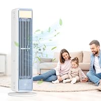 Tragbare Klimaanlage, Mobiler Luftkühler leise mit 3 Geschwindigkeiten, Energieeffizienter Ventilator ohne Flügel, Mini Air Conditioner für Schlafzimmer, Büro und Zuhause, Weiß – Ansicht 1