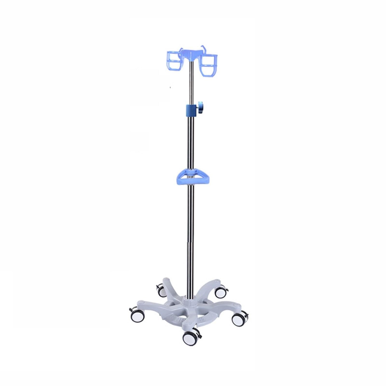 Potence for Perfusion en Acier Inoxydable, Support for Sac D'égouttement, avec 5 roulettes Verrouillables, Hauteur Réglable, Coussin d'air, for Hôpital, Clinique, Maison