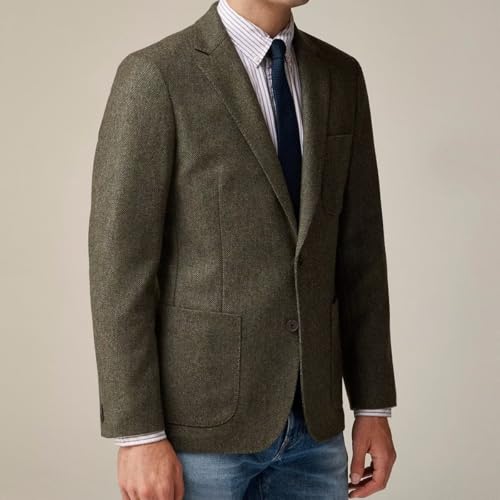 Men's Jacket Retro 2 Button Herringbone Tweed Blazer Casual Sport Coat for Work Prom2