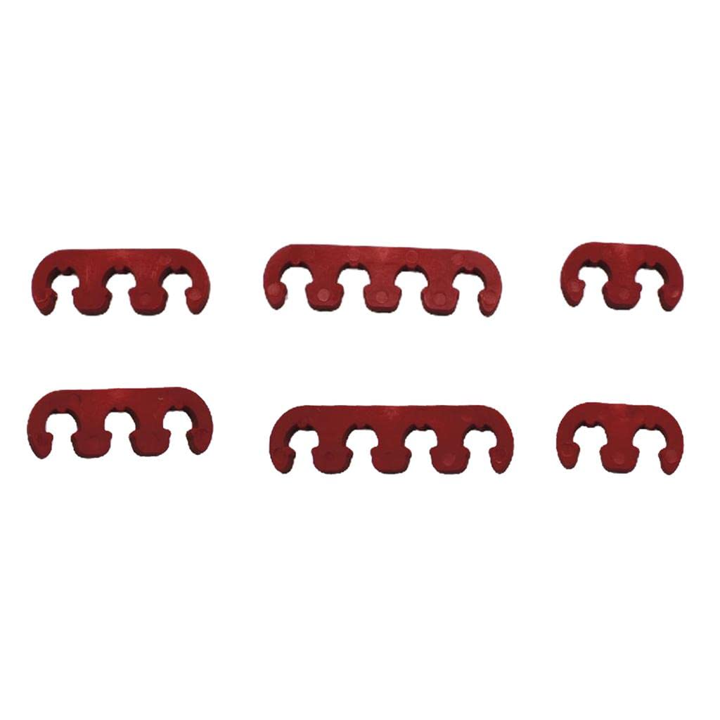 LOOM TREE® Red Spark Plug Wire Cable Dividers 7Mm 8Mm 9Mm Universal Fit For Chevy Ford | 6 Pieces Spark Plug Wire Separators-image-22