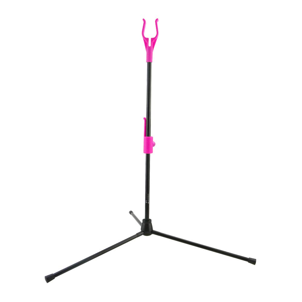 SHARROW Archery Recurve Bow Stand Holder Portable Foldable Bowstand (Pink)