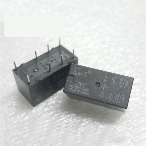 Relé de señal G5V-2-12VDC de 8 pines y 2A con dos abiertos y dos cerrados