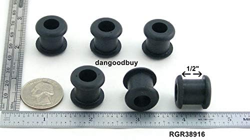 Black EPDM Rubber Push-in Grommet - Inner Diameter 3/8", Outer Diameter 3/4", for Hole Diameter 9/16", Panel Thickness 1/2"