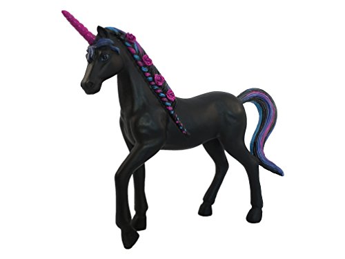 Glitzglam Miniature Unicorn Statue - Black Beauty Figurine - For Your Enchanted Fairy Garden. 5.5 Inches Tall Fairy Garden Accessory #TOP6