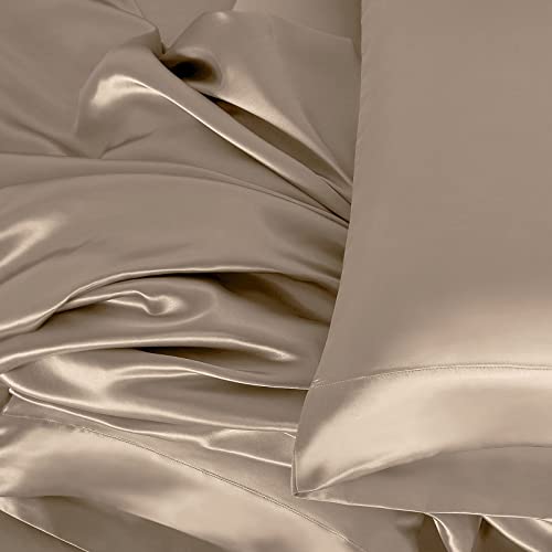 Pure Mulberry Silk Duvet Cover Set (King Taupe)