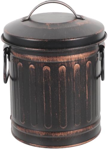 GANAZONO Mini Ash Bucket with Lid Handle Small Galvanized Trash Can Fireplace Bucket Metal Charcoal Bin Vintage Tin Pail