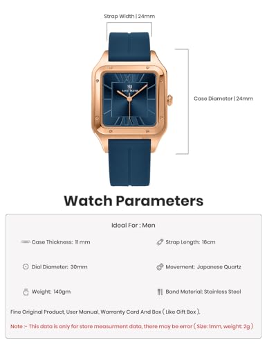 Buy SANSI MAYO Mens Silicone Square Rose Gold & Black Magnetic