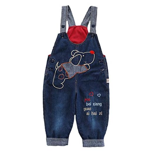 Mono de peto para bebé, niño, niña, pantalón vaquero, mono de algodón suave vaquero, pantalones de dibujos animados azul 110 cm