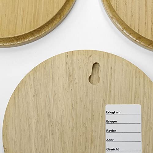10 placas de cuña redondas de roble claro AF de 13 cm, tabla de cuña, tabla de especias, placa de trofeo, con 20 hojas de aluminio de roble, portada