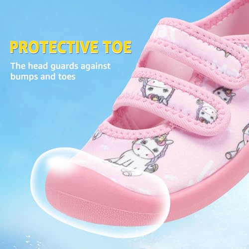 Toddler Water Shoes Boys Girls Unisex Summer Beach Quick Dry Non Slip Hook and Loop Swim Barefoot Aqua Socks3