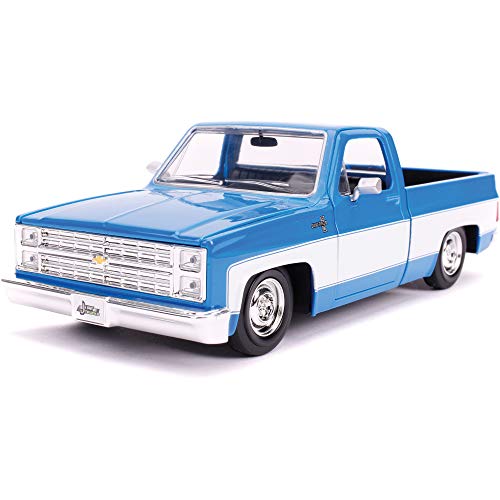 Jada Toys Just Trucks 1:24 1985 Chevrolet C-10 Die-cast Car Blue, Toys for Kids and Adults