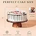 VIVIRBIEN Wooden Cake Stand with Lid, Acacia Cake Stand with Glass Dome, 11-Inch Versatile Dessert Stand with Strong Magnetic Pedestal, Cake Holder for Birthday/Kitchen/Party/Charcuterie