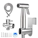 Handheld Bidet Sprayer for Toilet - Adjustable Water Pressure Control with Explosion-Proof Hose for Feminine Wash, Baby Diaper Cloth Washer and Shower Sprayer for Pet – (Brushed Nickel, Leak-Proof)