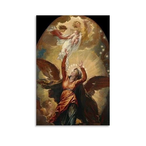 Benjamin West - Póster neoclásico de La mujer vestida con el sol