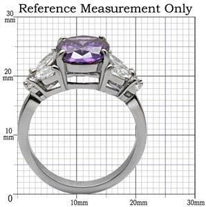 Women's Stainless Steel 6.2 ct. Cubic Zirconia Purple Oval and Clear Butterfly Ring