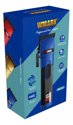 Maquina De Cortar Cabelo Profissional Wmark Ng 121 Display Cor Azul 110v/220v