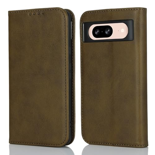 Étui portefeuille Google Pixel 8 Havaya en cuir synthétique vert foncé avec porte-cartes
