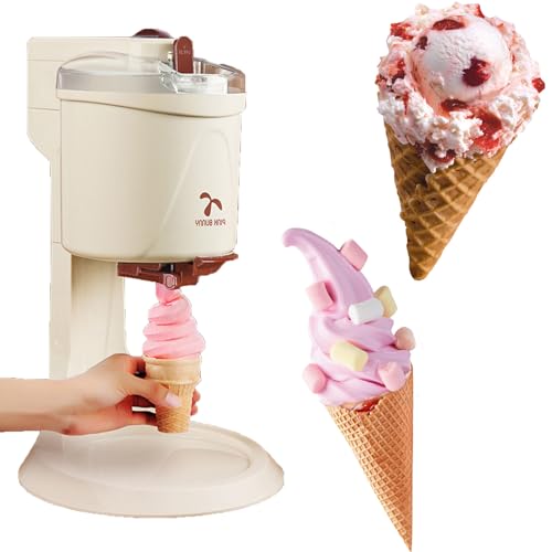 ZIXIAOS Máquina De Helado Comercial De 20 Vatios para El Hogar, Máquina De Helado Pequeña De 1000 Ml, Mini Máquina para Hacer Helados, Haga Helado De Grado Profesional En Casa.