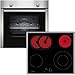 Produktbild NEFF BX16, Backofen-Set bestehend aus B1DCA0AN0, N 30, Einbaubackofen mit CircoTherm, 60 x 60 cm, Edelstahl und T16SBN1L0, N50, autarkes Elektrokochfeld, 60 cm, Schwarz, mit Rahmen aufliegend
