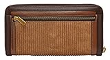 Fossil Logan RFID Zip Around Clutch Multi Brown