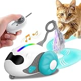 EPROICKS Jouet Chat Interactif, Souris pour Chat Jouet avec Télécommande, Souris Chat Jouet Interactif pour Chat Automatique, Simulation de Gazouillis, pour Stimuler de Chasse au Chat (Bleu)