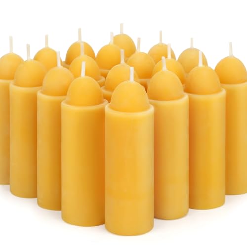Beeswax Lantern Candles, 20-Pack, 12-Hour Burn Time