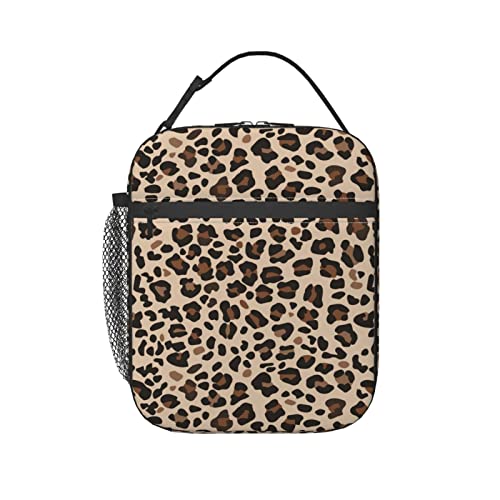 Mdmei Leopard Print Lunch Bag For Teen Girls Women Insulated Durable Reusable Cooler Square Cheetah Lunch Box Bag For School Work Outdoor #TOP1