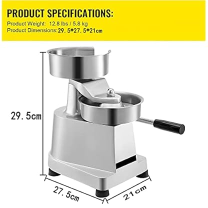 Kommerzieller Hamburger-Patty-Presse-Maker, 4-Zoll-Edelstahl-Burger-Patty-Maker, manuelles Grill-Burger-Presswerkzeug, Hamburger-Formungsprozessor, für Zuhause, Restaurant – Bild 5
