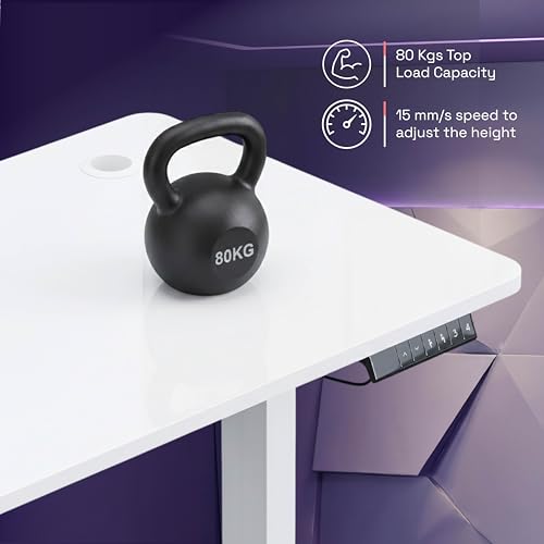 Image of Wakefit Study Table | 5 Yr Warranty | Standing desk, Computer Table for Home Pc, Electric Height adjustable, Digital Display & 4 Memory Presets, Free Installation, Modern Ergonomic Wobble-Free- L160Cm