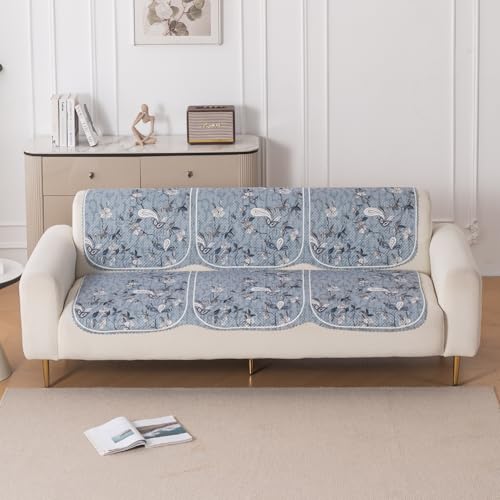 Image of HOKIPO HeavenHue Sofa Cover 3 Seater for Seat & Back, Frosted Petals